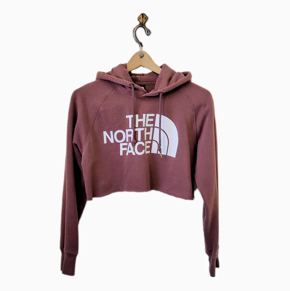 North Face Cropped Hoodie Dusty Rose Size Small